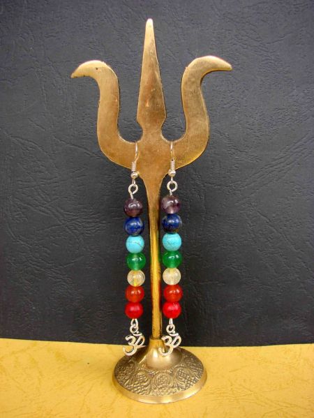 7 Chakras and Pendant OM, Earrings